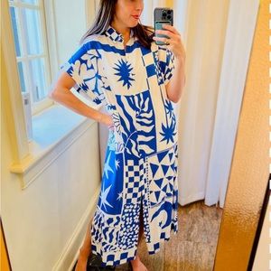 Dress To Boho Blue and White Tunic Dress
